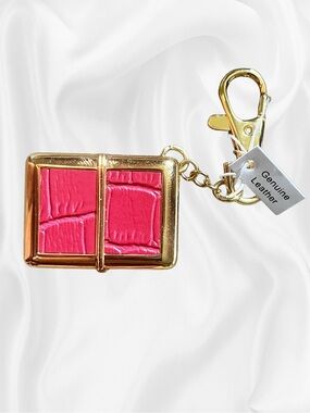 Joan Rivers Classics Red Leather Embossed Keychain Watch